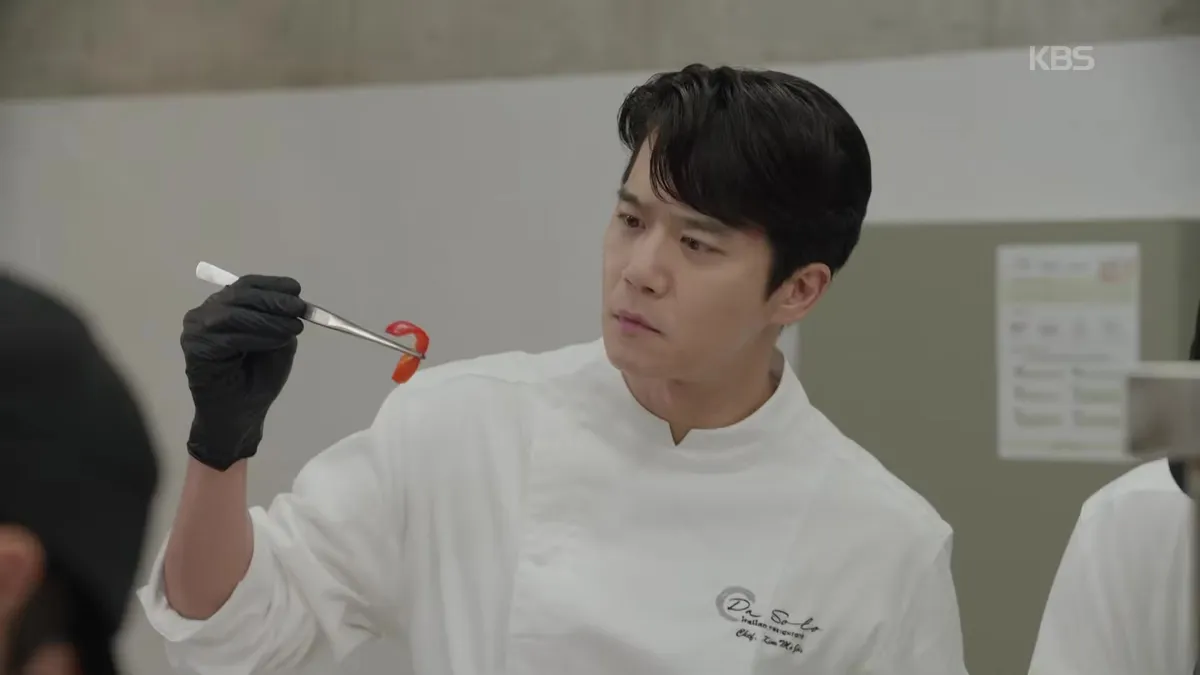 Ha Seok-jin Prepares Cooking in Chef Uniform