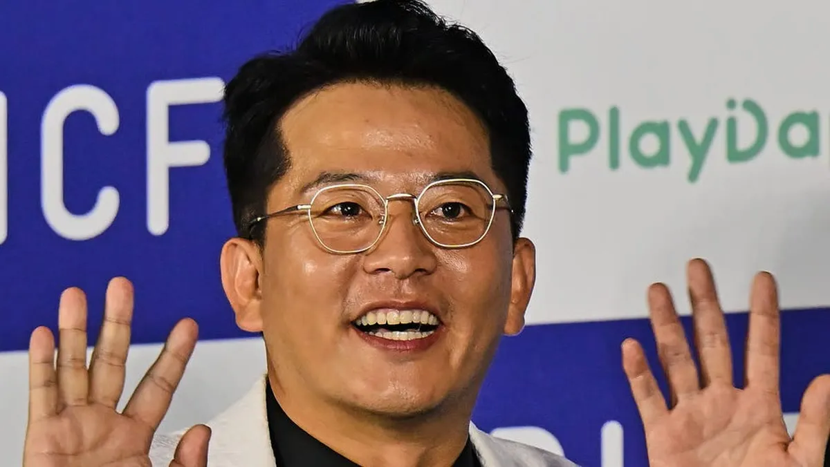 Comediantes se reúnen en la rueda de prensa del 14.º Busan International Comedy Festival