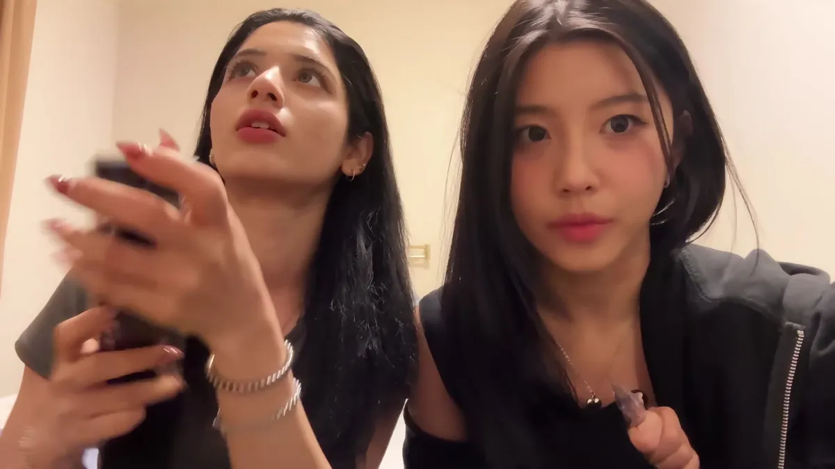 Hanna and NiziU Looking into the Camera in Tokyo Showcase Behind-the-Scenes Video